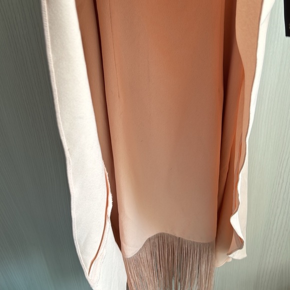 Nwt Aidan by Aidan Mattox Strapless Tiered Crepe & Fringe Midi Cocktail Dress 8 - Picture 8 of 10
